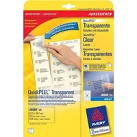 Avery Inkjet Address Label 63.5x38.1mm 21 Per A4 Sheet Clear (Pack 525 Labels) J8560-25