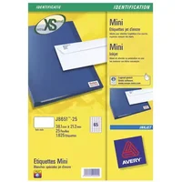 Avery Inkjet Mini Label 38.1x21.2mm 65 Per A4 Sheet White (Pack 1625 Labels) J8651-25 - Mini Labels - Inkjet Printer Labels