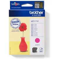 Brother LC121M. Colour ink type: Pigment-based ink Supply type: Single pack Colour ink page yield: 300 pages Printing colours: Magenta Quantity per pack: 1 pc(s)