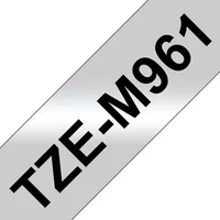 Original Brother TZe-M961 Black on Silver Metallic 36mm Matt Laminated P-Touch Labelling Tape
