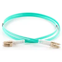 connektgear 10m Duplex Fibre Optic Multi-Mode Cable OM4 50/125 Micron LC to LC - Aqua