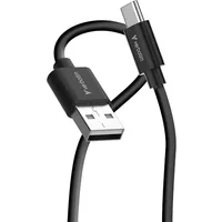 Verbatim Essentials Sync & Charge USB-A to C Cables 1m Black & White Pack of 2 (32393)