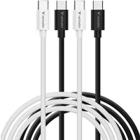 Verbatim Essentials Sync & Charge USB-C to C Cables Black & White Pack of 2 (32391)