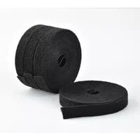 StarTech.com 4-pack 15ft (4.6m) Hook and Loop Roll 0.5in Wide Black Cut-to-Size Reusable Cable Ties Fastener Tape Adjustable Fabric Wraps Bulk Roll