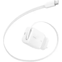 BELKIN UltraCharge WCH022myWH 67 W USB-C GaN Retractable Wall Charger - 1 m, White