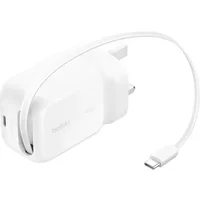 BELKIN UltraCharge WCH023myWH 45 W USB-C GaN Retractable Wall Charger - 0.7 m