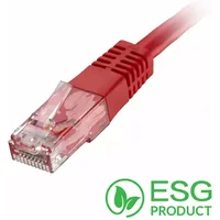 Cablenet 0.3m Cat5e RJ45 Red U/UTP PVC 24AWG Flush Moulded Booted Patch Lead (PK 100)
