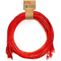 Cablenet 0.5m Cat6 RJ45 Red U/UTP PVC 24AWG Flush Moulded Booted Patch Lead (PK10)