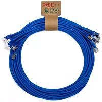Cablenet 0.5m Cat6a RJ45 Blue S/FTP LSOH 26AWG Snagless Booted Patch Lead (PK 10)
