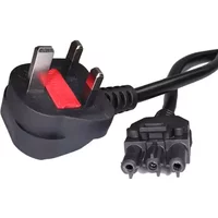 Cablenet 1m GST18 Female - UK 13Amp Plug Wieland Black PVC Power Leads