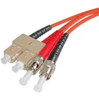 Cablenet 1m OM1 62.5/125 ST-SC Duplex Orange LSOH Fibre Patch Lead