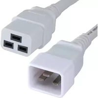 Cablenet 2.5m IEC C20 - IEC C19 White PVC 1.5mm Power Leads