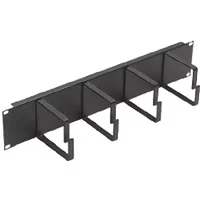 Cablenet 2u 4 Ring Cable Management Bar 100mm Rings Black
