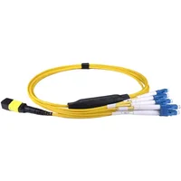 Cablenet 5m OS2 MPO (F) to 4X LC (DX) QSFP Breakout Yellow Cable Method B