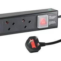 Cablenet 6 Way UK Horizontal 1U PDU with UK 3m Feed