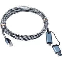 Cablenet CNL 3M USB-C 3.2+USB-A - RJ45 1G networking cable Cat6 U/FTP (STP) Round