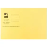 Q-Connect Square Cut Folder Mediumweight 250gsm Foolscap Yellow Pack