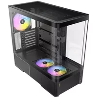 Antec Constellation C6 Curve Argb Mid Tower Gaming Pc Case 3-Sided Curved Tempered Glass 3 Pre-Installed Argb Pwm Fans Usb-C 10Gbps 360Mm Radiator Support Atx/Micro-Atx/Itx Black