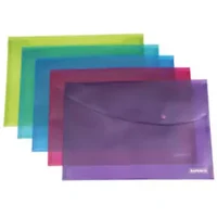 Rapesco Bright Popper Wallet Polypropylene A5 Assorted Colours Pack 5