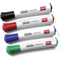 Nobo Glide Drymarker Assorted PK4 - Pencils & Writing Supplies - Whiteboard Markers