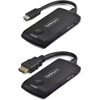 StarTech.com Wireless USB-C to HDMI Extender for Meeting Rooms and Huddle Spaces 4K 60Hz 65ft Range USB Powered Plug-and-Play Transmitter and Receiver Kit 3840 x 2160 pixels AV transmitter & receiver 20 m Wireless Black