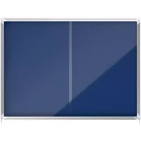 Nobo Premium Plus Lockable Noticeboard 18xA4 Sheets Blue Felt 1915334