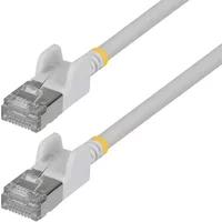 StarTech.com 50cm White Ultra Slim Cat6A Ethernet Cable Snagless FTP Pure Bare Copper Wire 34AWG Slim RJ45 Network Patch Cord Individually Tested