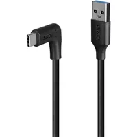 Lindy 1m USB 3.2 Type-A to Right-Angled USB-C Cable 10Gbps