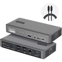 StarTech.com Dual-Monitor USB-C Docking Station, 4K 60Hz, HDMI or DisplayPort, 96W Laptop Charging, Gigabit Ethernet, Universal Smart Dock for Windows and macOS
