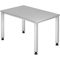 HAMMERBACHER Akandia höhenverstellbarer Schreibtisch lichtgrau rechteckig, 4-Fuß-Gestell silber 120,0 x 80,0 cm HAMMERBACHER Akandia höhenverstellbarer Schreibtisch lichtgrau rechteckig, 4-Fuß-Gestell silber 120,0 x 80,0 cm