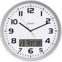 hama digitale Funkwanduhr Moorea weiß silber Kunststoff, Ø 30,0 cm hama digitale Funkwanduhr Moorea weiß silber Kunststoff, Ø 30,0 cm