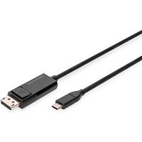 DIGITUS USB-C-Stecker/DisplayPort-Stecker Kabel AK-300334-020-S 2,0 m schwarz, 1 St. DIGITUS USB-C-Stecker/DisplayPort-Stecker Kabel AK-300334-020-S 2,0 m schwarz, 1 St.