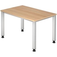 HAMMERBACHER Akandia höhenverstellbarer Schreibtisch eiche rechteckig, 4-Fuß-Gestell silber 120,0 x 80,0 cm HAMMERBACHER Akandia höhenverstellbarer Schreibtisch eiche rechteckig, 4-Fuß-Gestell silber 120,0 x 80,0 cm