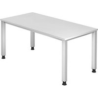 HAMMERBACHER Akandia höhenverstellbarer Schreibtisch weiß rechteckig, 4-Fuß-Gestell silber 160,0 x 80,0 cm HAMMERBACHER Akandia höhenverstellbarer Schreibtisch weiß rechteckig, 4-Fuß-Gestell silber 160,0 x 80,0 cm