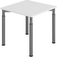 HAMMERBACHER Mirakel höhenverstellbarer Schreibtisch lichtgrau quadratisch, 4-Fuß-Gestell grau 80,0 x 80,0 cm HAMMERBACHER Mirakel höhenverstellbarer Schreibtisch lichtgrau quadratisch, 4-Fuß-Gestell grau 80,0 x 80,0 cm