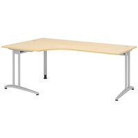 HAMMERBACHER BS82 Schreibtisch ahorn L-Form, C-Fuß-Gestell silber 200,0 x 80,0/120,0 cm HAMMERBACHER BS82 Schreibtisch ahorn L-Form, C-Fuß-Gestell silber 200,0 x 80,0/120,0 cm