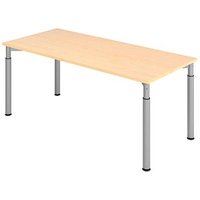HAMMERBACHER Mirakel höhenverstellbarer Schreibtisch ahorn rechteckig, 4-Fuß-Gestell silber 180,0 x 80,0 cm HAMMERBACHER Mirakel höhenverstellbarer Schreibtisch ahorn rechteckig, 4-Fuß-Gestell silber 180,0 x 80,0 cm