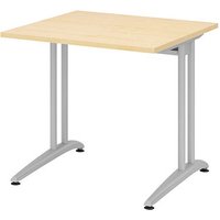 HAMMERBACHER BS08 Schreibtisch ahorn quadratisch, C-Fuß-Gestell silber 80,0 x 80,0 cm HAMMERBACHER BS08 Schreibtisch ahorn quadratisch, C-Fuß-Gestell silber 80,0 x 80,0 cm
