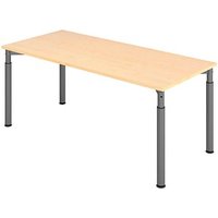 HAMMERBACHER Mirakel höhenverstellbarer Schreibtisch ahorn rechteckig, 4-Fuß-Gestell grau 180,0 x 80,0 cm HAMMERBACHER Mirakel höhenverstellbarer Schreibtisch ahorn rechteckig, 4-Fuß-Gestell grau 180,0 x 80,0 cm