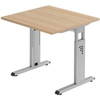 HAMMERBACHER Gradeo höhenverstellbarer Schreibtisch eiche quadratisch, C-Fuß-Gestell silber 80,0 x 80,0 cm HAMMERBACHER Gradeo höhenverstellbarer Schreibtisch eiche quadratisch, C-Fuß-Gestell silber 80,0 x 80,0 cm