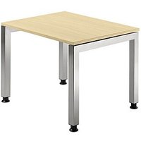 HAMMERBACHER JS08 höhenverstellbarer Schreibtisch ahorn rechteckig, 4-Fuß-Gestell silber 80,0 x 80,0 cm HAMMERBACHER JS08 höhenverstellbarer Schreibtisch ahorn rechteckig, 4-Fuß-Gestell silber 80,0 x 80,0 cm