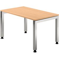HAMMERBACHER JS12 höhenverstellbarer Schreibtisch buche rechteckig, 4-Fuß-Gestell silber 120,0 x 80,0 cm HAMMERBACHER JS12 höhenverstellbarer Schreibtisch buche rechteckig, 4-Fuß-Gestell silber 120,0 x 80,0 cm