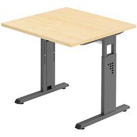 HAMMERBACHER OS 08 höhenverstellbarer Schreibtisch ahorn quadratisch, C-Fuß-Gestell grau 80,0 x 80,0 cm HAMMERBACHER OS 08 höhenverstellbarer Schreibtisch ahorn quadratisch, C-Fuß-Gestell grau 80,0 x 80,0 cm