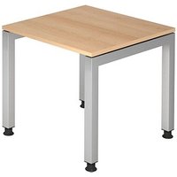 HAMMERBACHER Prokura höhenverstellbarer Schreibtisch eiche rechteckig, 4-Fuß-Gestell silber 80,0 x 80,0 cm HAMMERBACHER Prokura höhenverstellbarer Schreibtisch eiche rechteckig, 4-Fuß-Gestell silber 80,0 x 80,0 cm