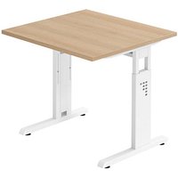 HAMMERBACHER Gradeo höhenverstellbarer Schreibtisch eiche quadratisch, C-Fuß-Gestell weiß 80,0 x 80,0 cm HAMMERBACHER Gradeo höhenverstellbarer Schreibtisch eiche quadratisch, C-Fuß-Gestell weiß 80,0 x 80,0 cm