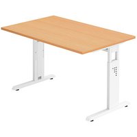 HAMMERBACHER OS 12 Gradeo höhenverstellbarer Schreibtisch buche rechteckig, C-Fuß-Gestell weiß 120,0 x 80,0 cm HAMMERBACHER OS 12 Gradeo höhenverstellbarer Schreibtisch buche rechteckig, C-Fuß-Gestell weiß 120,0 x 80,0 cm