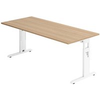 HAMMERBACHER Gradeo höhenverstellbarer Schreibtisch eiche rechteckig, C-Fuß-Gestell weiß 180,0 x 80,0 cm HAMMERBACHER Gradeo höhenverstellbarer Schreibtisch eiche rechteckig, C-Fuß-Gestell weiß 180,0 x 80,0 cm