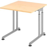HAMMERBACHER Popular höhenverstellbarer Schreibtisch ahorn quadratisch, C-Fuß-Gestell silber 80,0 x 80,0 cm HAMMERBACHER Popular höhenverstellbarer Schreibtisch ahorn quadratisch, C-Fuß-Gestell silber 80,0 x 80,0 cm