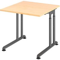 HAMMERBACHER Popular höhenverstellbarer Schreibtisch ahorn quadratisch, C-Fuß-Gestell grau 80,0 x 80,0 cm HAMMERBACHER Popular höhenverstellbarer Schreibtisch ahorn quadratisch, C-Fuß-Gestell grau 80,0 x 80,0 cm