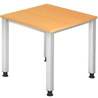 HAMMERBACHER Akandia höhenverstellbarer Schreibtisch buche quadratisch, 4-Fuß-Gestell silber 80,0 x 80,0 cm HAMMERBACHER Akandia höhenverstellbarer Schreibtisch buche quadratisch, 4-Fuß-Gestell silber 80,0 x 80,0 cm